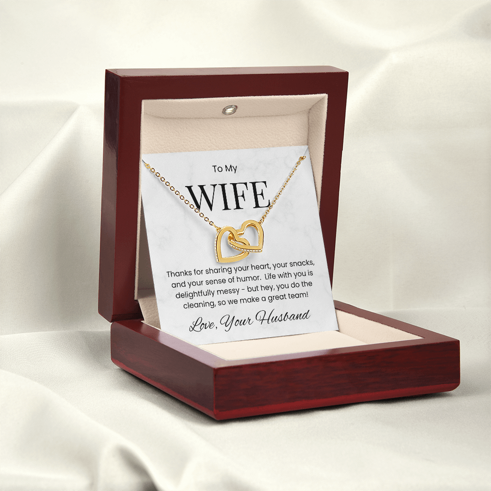 To My Wife - My Heart, My Laughter, My Team Necklace