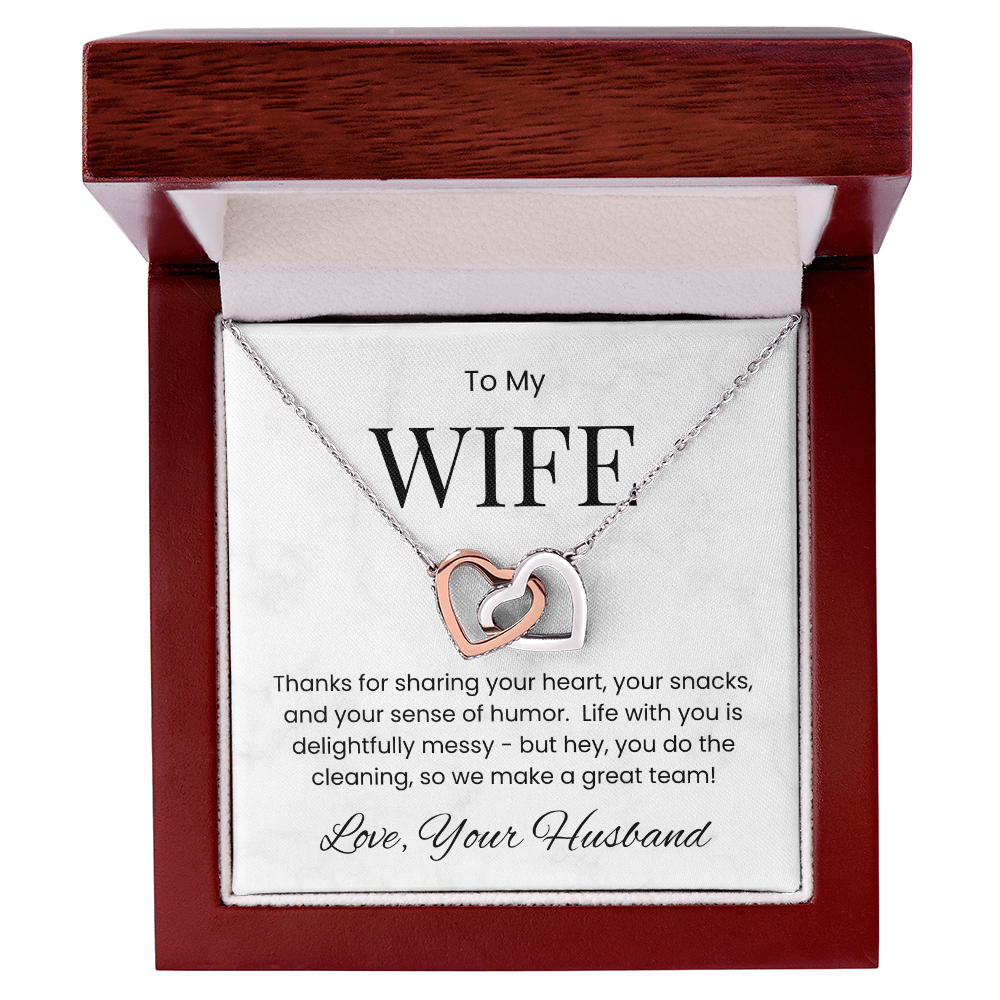To My Wife - My Heart, My Laughter, My Team Necklace