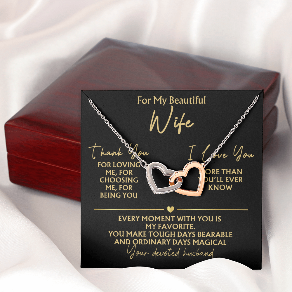 Romantic Necklace For Wife - Thank You, I Love You