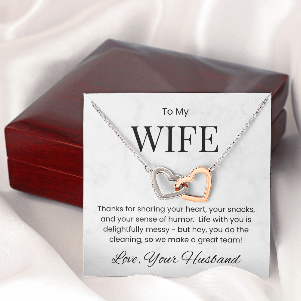 To My Wife - My Heart, My Laughter, My Team Necklace