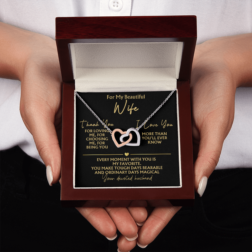 Romantic Necklace For Wife - Thank You, I Love You