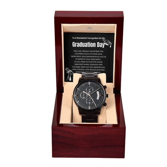 A Timepiece for a Brighter Future: The Men's Chronograph Watch and Graduation Message Card