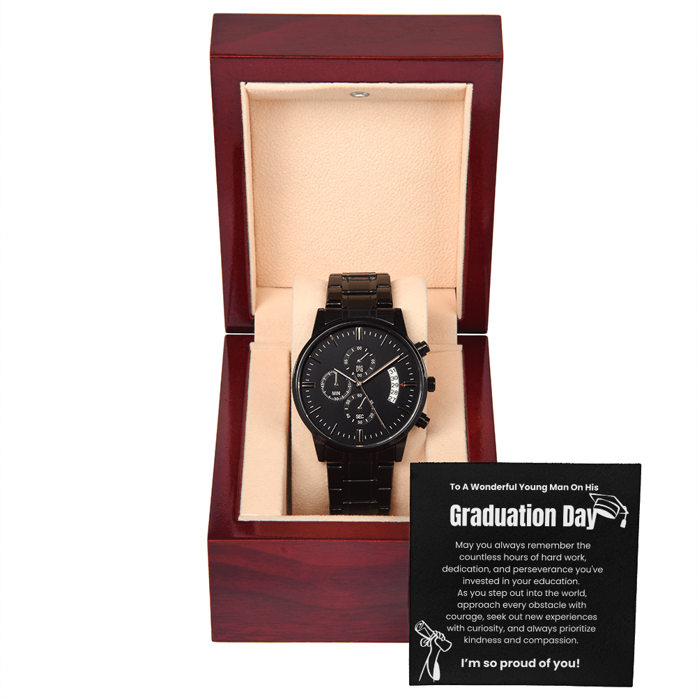 A Timepiece for a Brighter Future: The Men's Chronograph Watch and Graduation Message Card