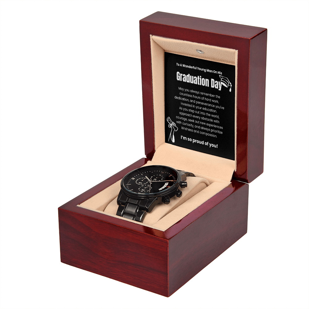 A Timepiece for a Brighter Future: The Men's Chronograph Watch and Graduation Message Card