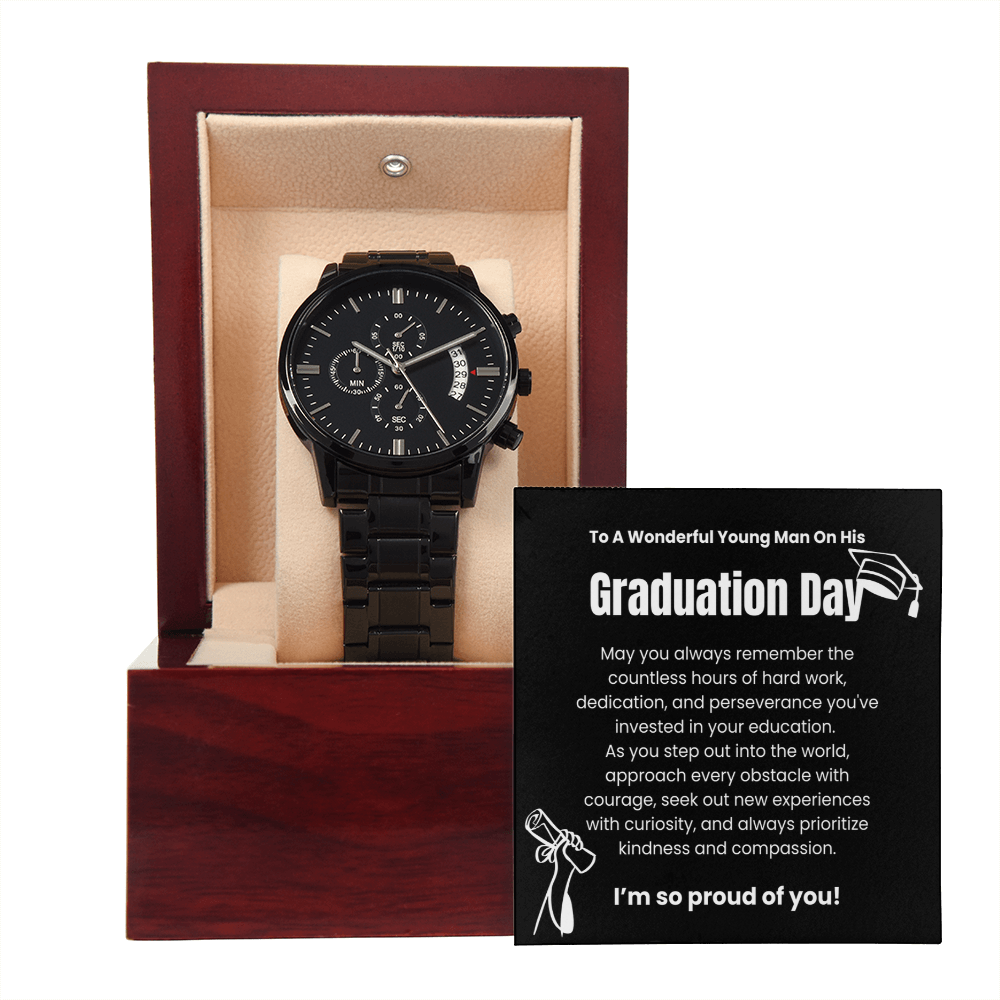 A Timepiece for a Brighter Future: The Men's Chronograph Watch and Graduation Message Card