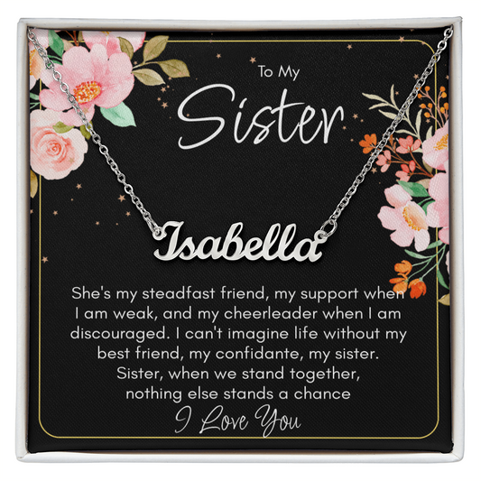 Personalized Name Necklace For Sister