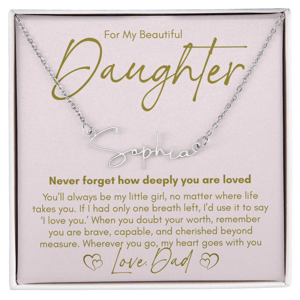 A Father's Promise – Custom Name Necklace for His Daughter