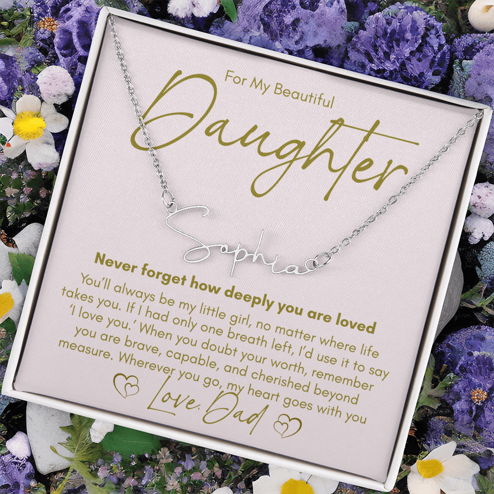 A Father's Promise – Custom Name Necklace for His Daughter