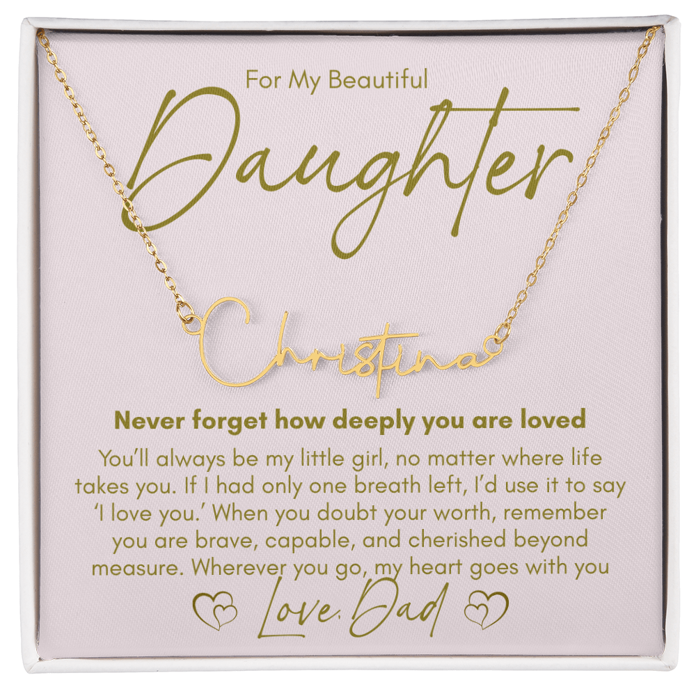 A Father's Promise – Custom Name Necklace for His Daughter