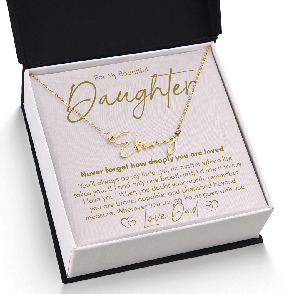 A Father's Promise – Custom Name Necklace for His Daughter