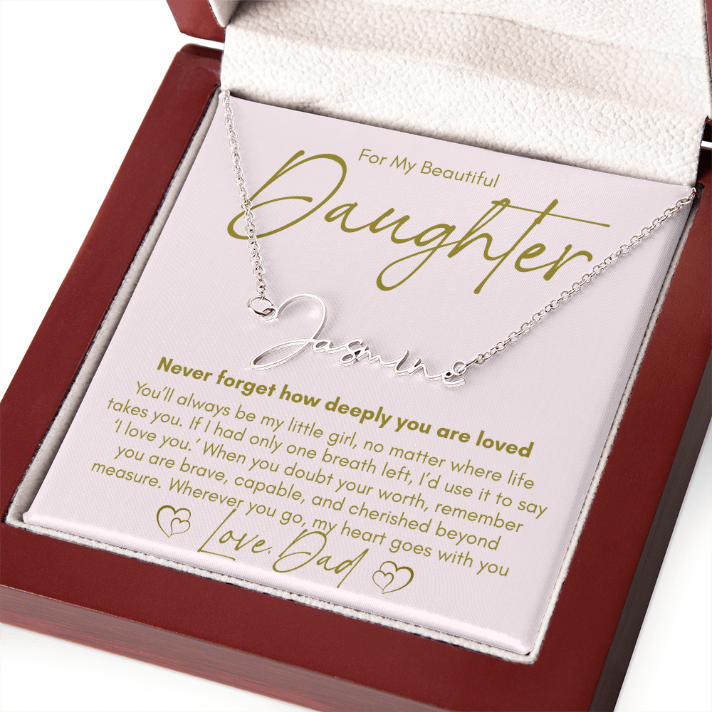 A Father's Promise – Custom Name Necklace for His Daughter