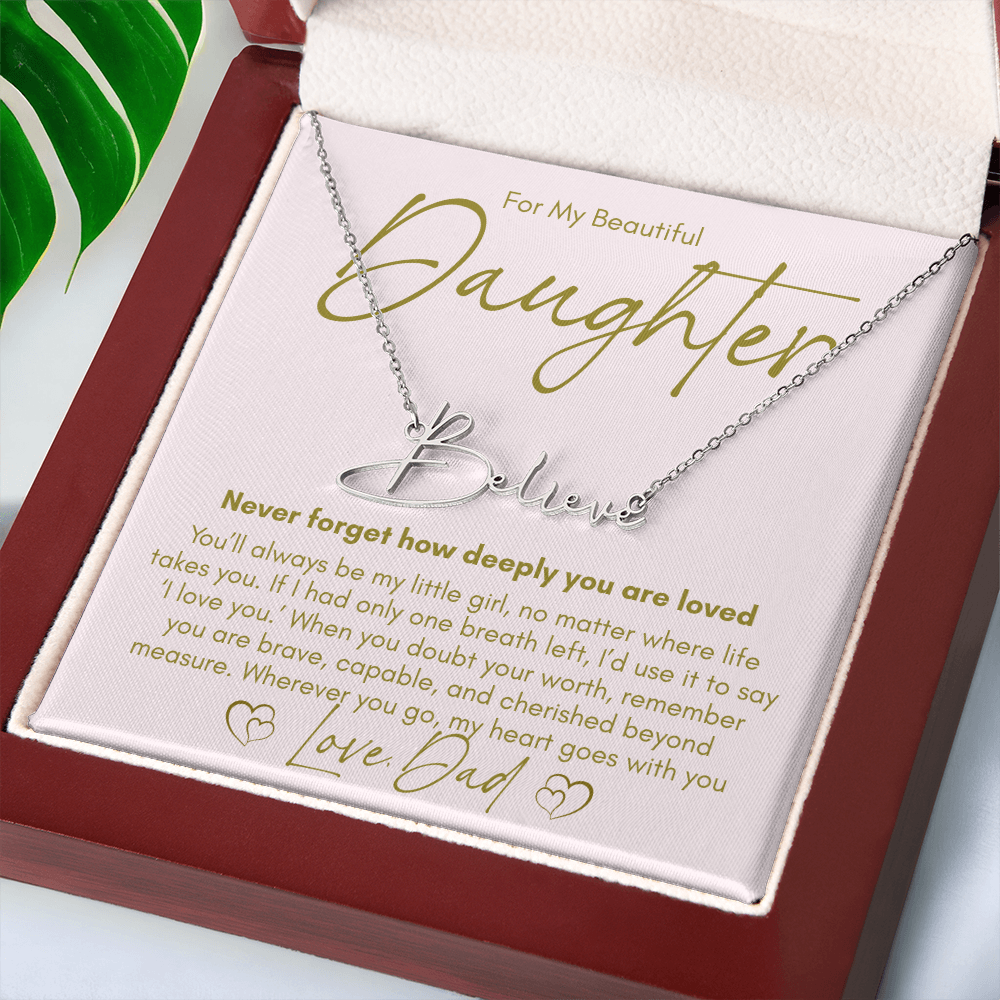 A Father's Promise – Custom Name Necklace for His Daughter