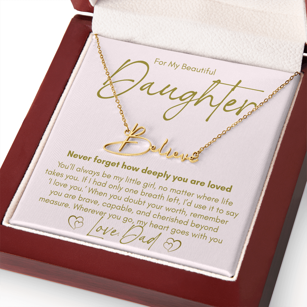 A Father's Promise – Custom Name Necklace for His Daughter