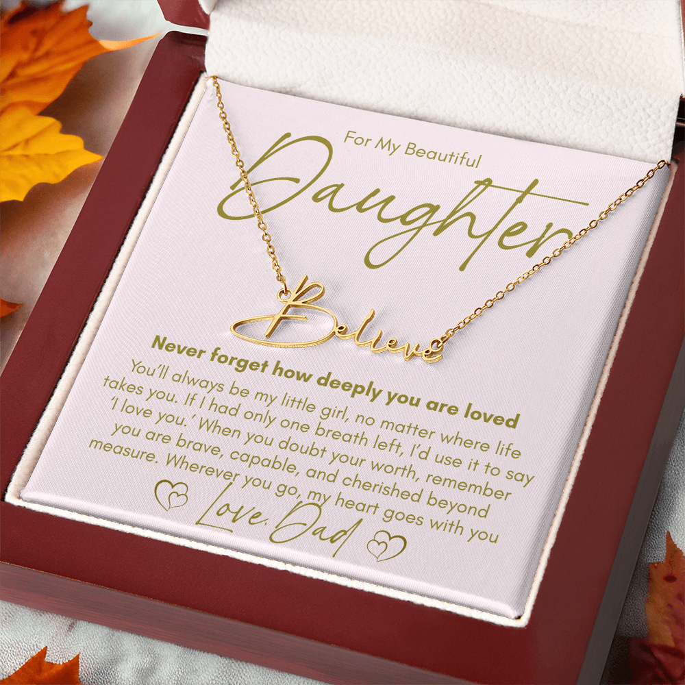 A Father's Promise – Custom Name Necklace for His Daughter