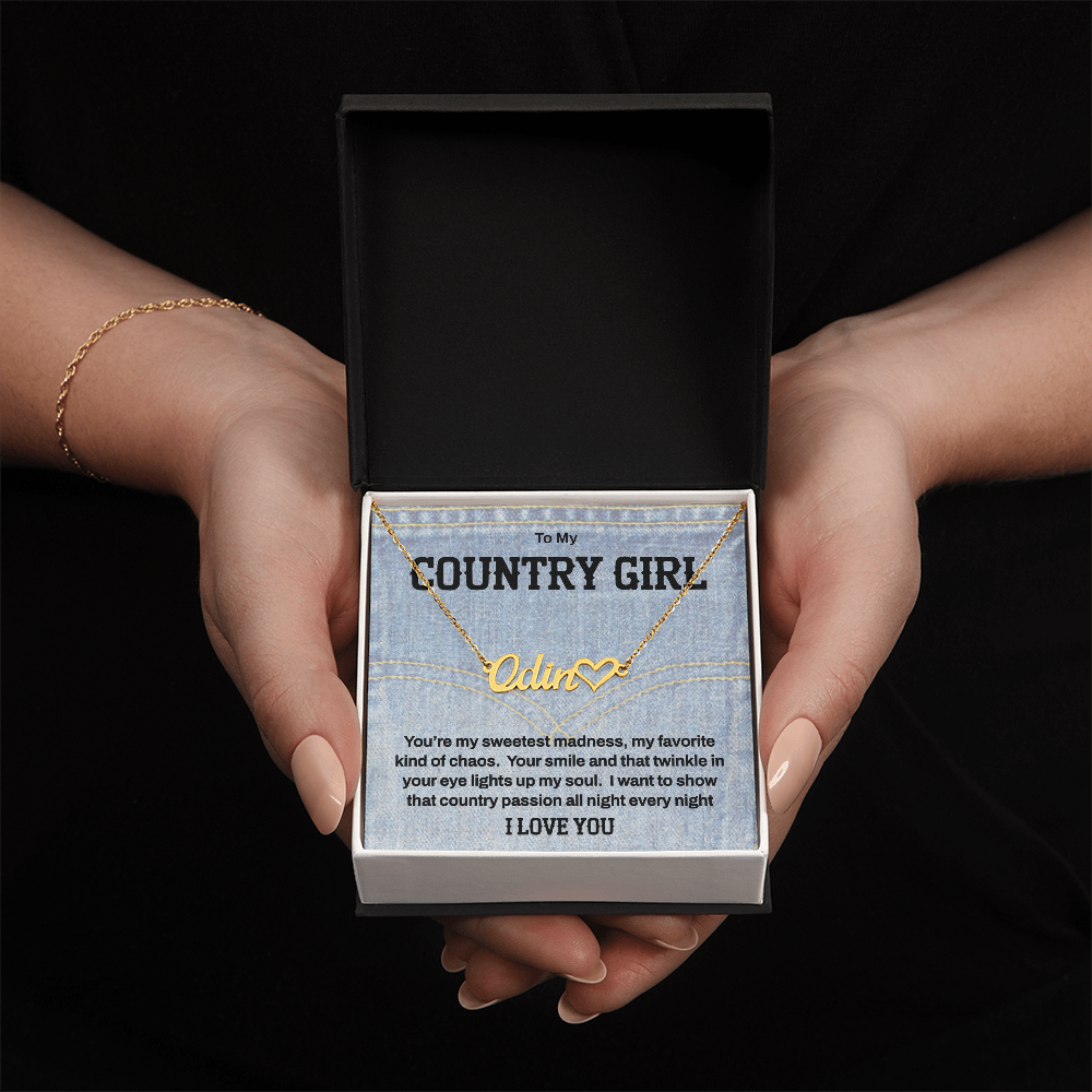 To My Country Girl - Personalized Name Necklace of Sweet Madness
