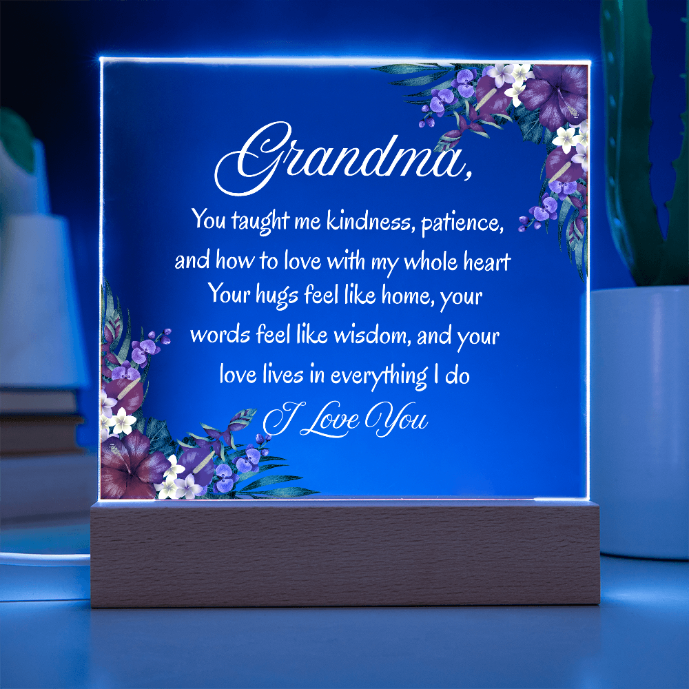 Heartfelt Grandma Gift — ‘You Taught Me Kindness & Love' Keepsake Plaque