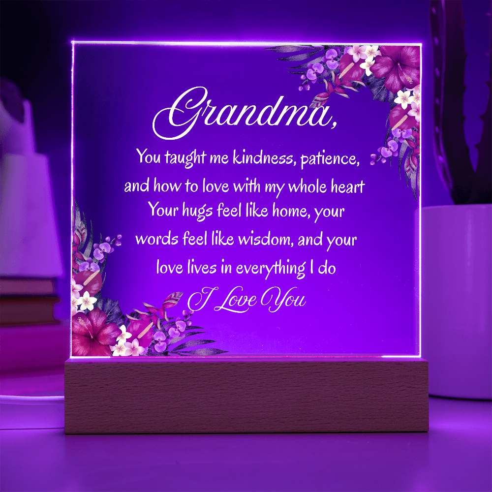 Heartfelt Grandma Gift — ‘You Taught Me Kindness & Love' Keepsake Plaque