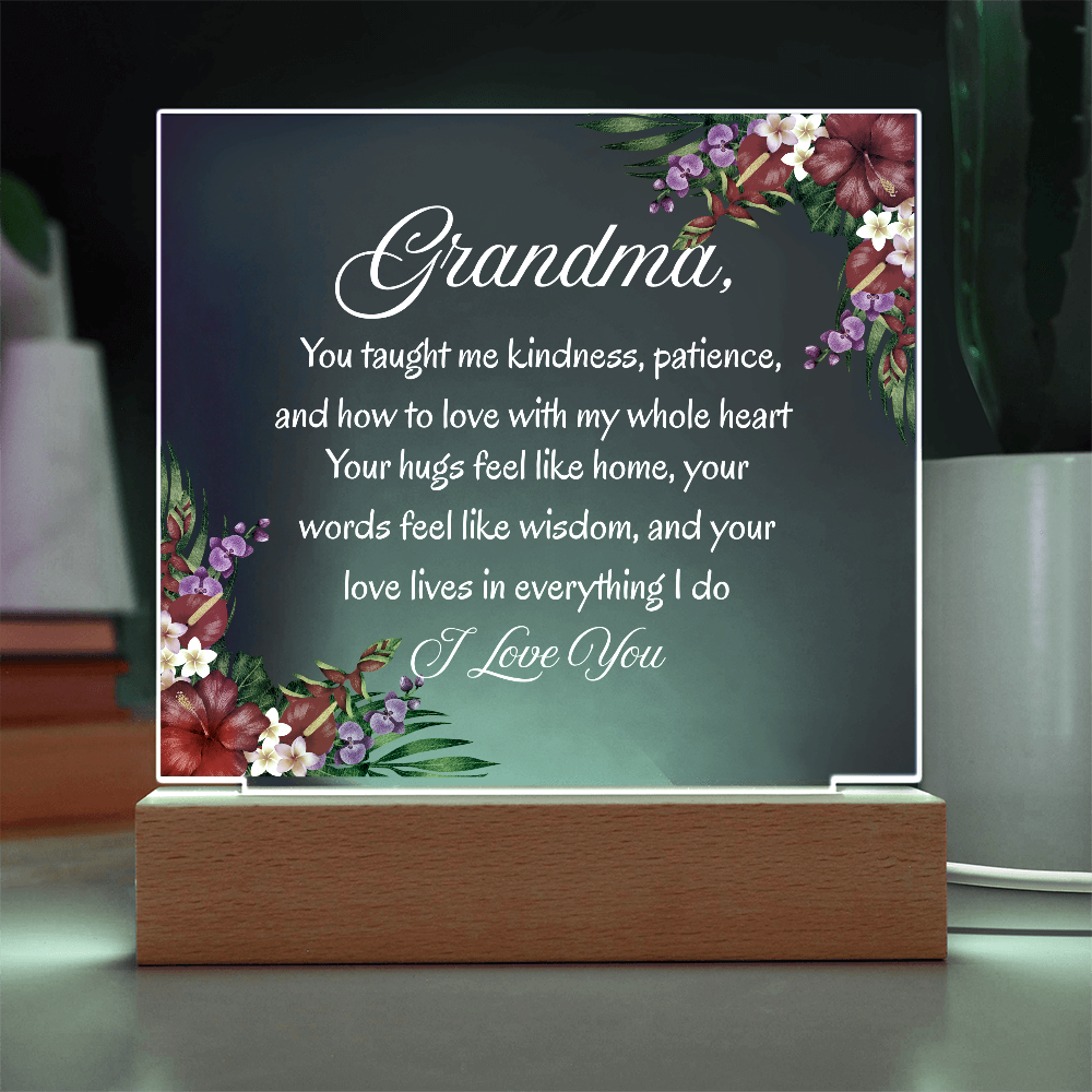 Heartfelt Grandma Gift — ‘You Taught Me Kindness & Love' Keepsake Plaque