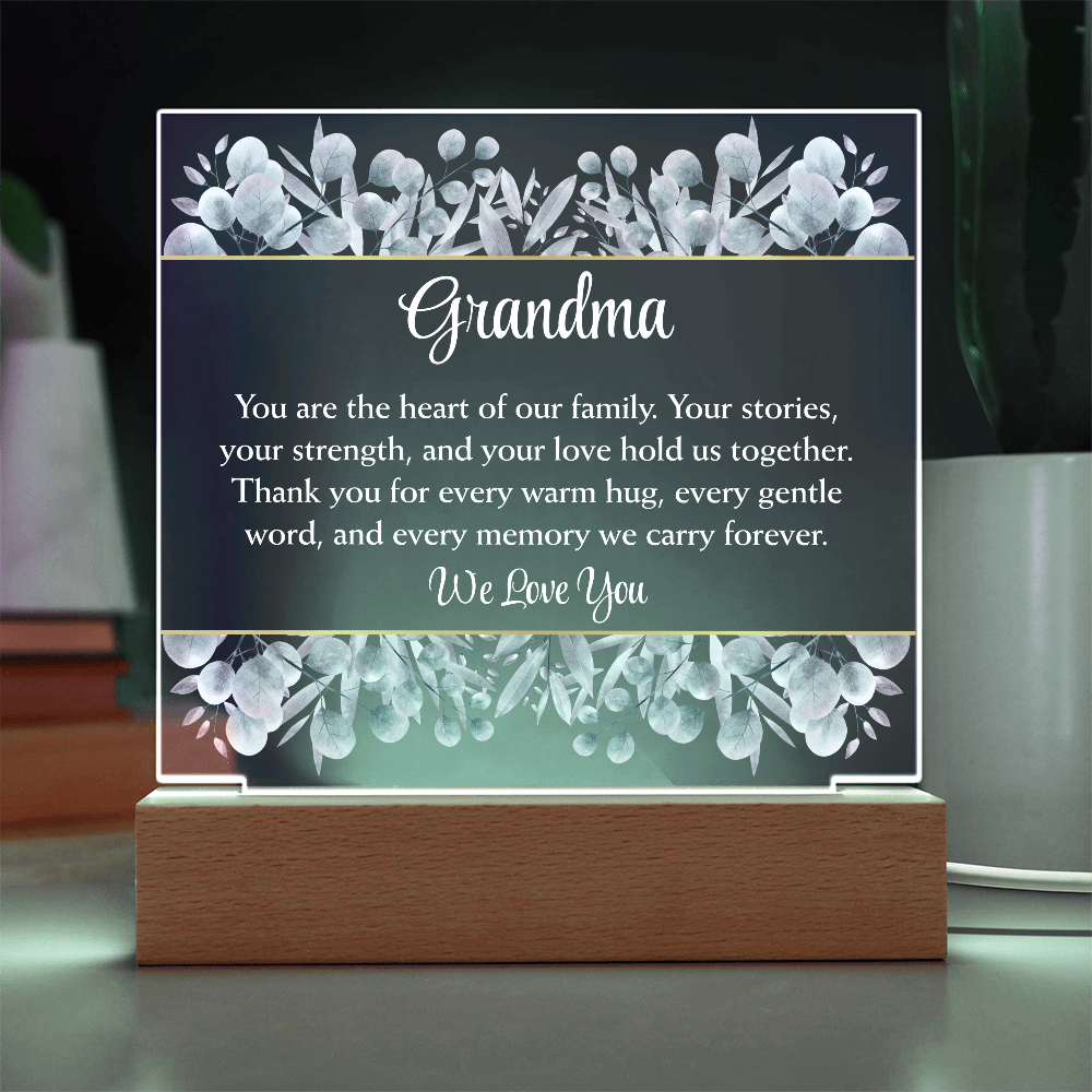 “The Heart of Our Family” Grandma Acrylic Plaque