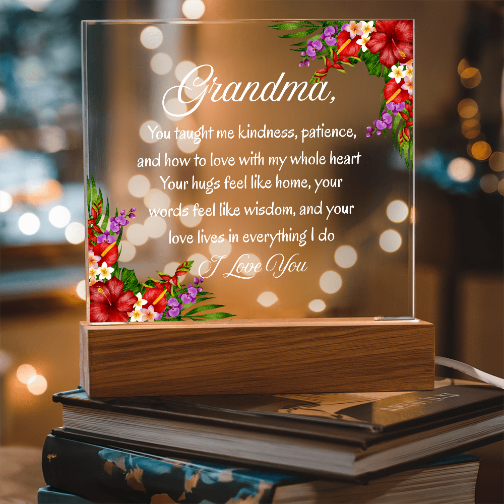Heartfelt Grandma Gift — ‘You Taught Me Kindness & Love' Keepsake Plaque