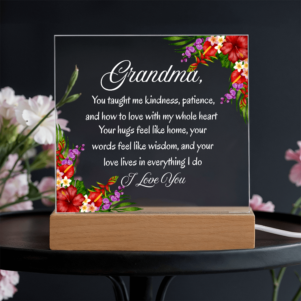 Heartfelt Grandma Gift — ‘You Taught Me Kindness & Love' Keepsake Plaque