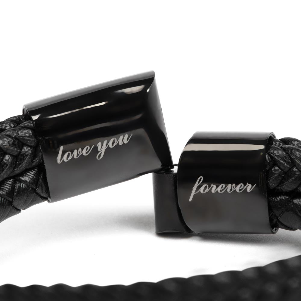 To My Son - Never Alone Engraved Men's Bracelet