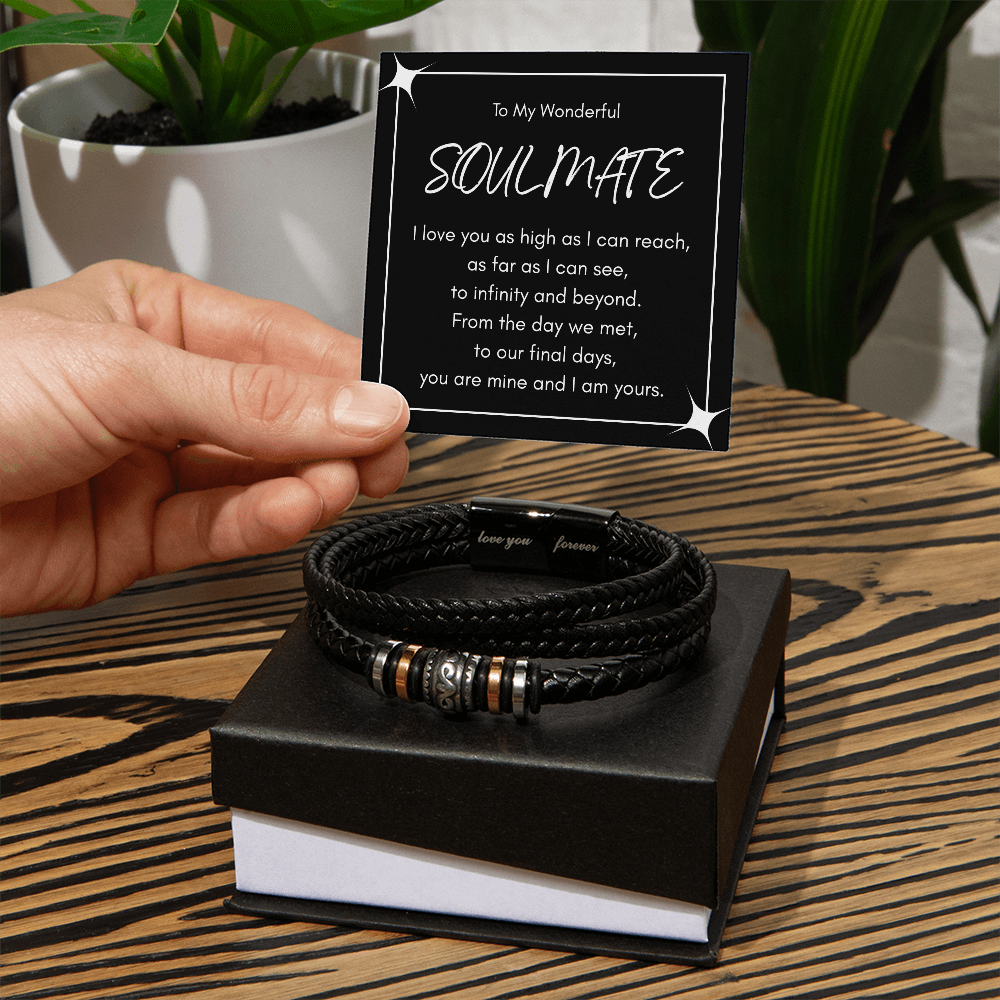 To My Wonderful Soulmate - Infinity Love Men's Bracelet