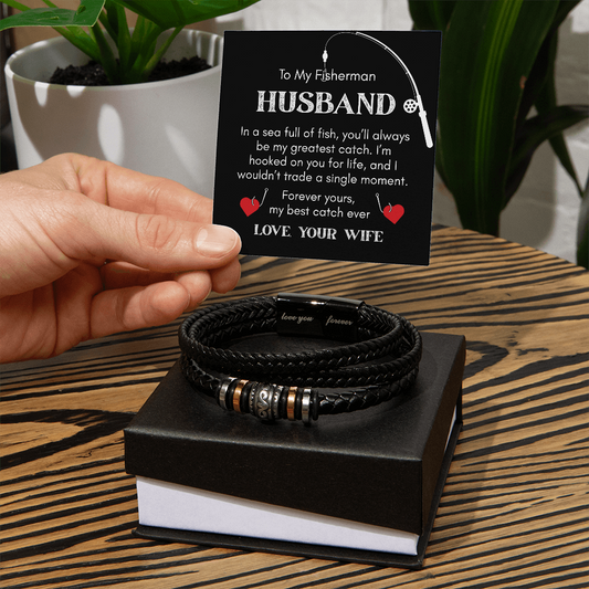 For the Man Who's Your Greatest Catch, Your Fisherman Husband, Gift Bracelet For Him