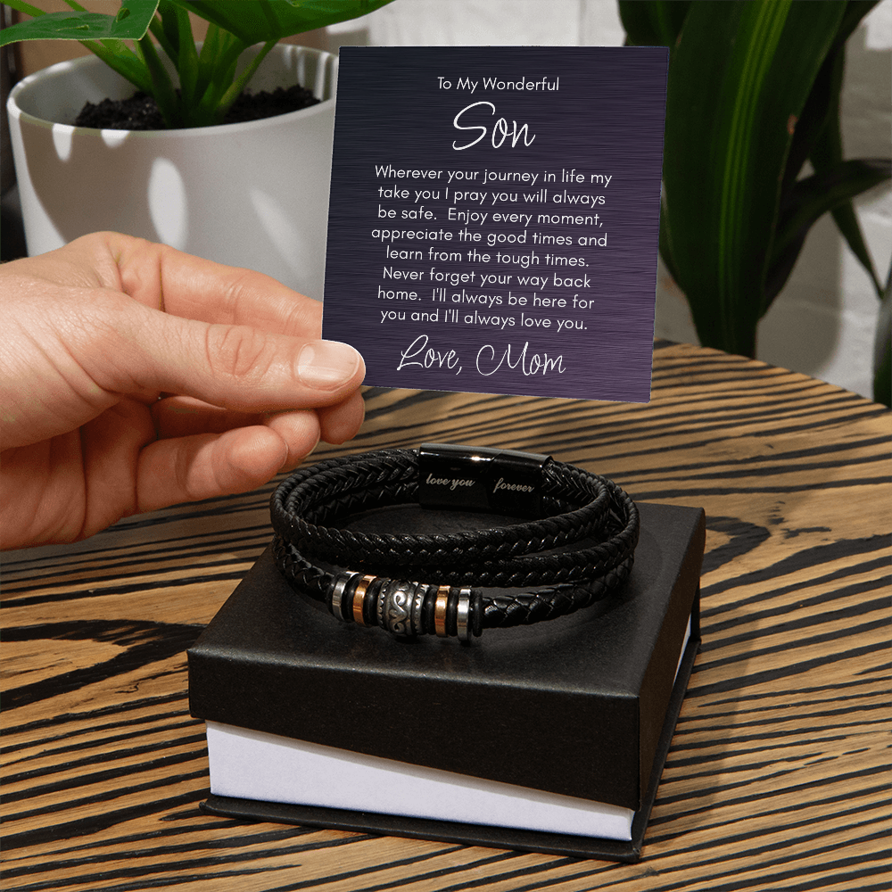 To My Wonderful Son - Journey of Life Men's Bracelet