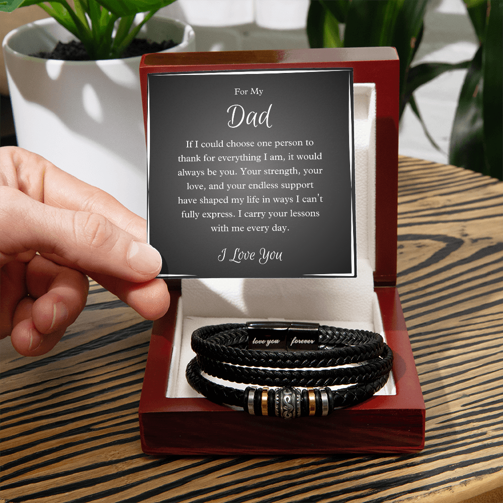 To My Dad – Love You Forever Bracelet, Meaningful Gift from Son or Daughter