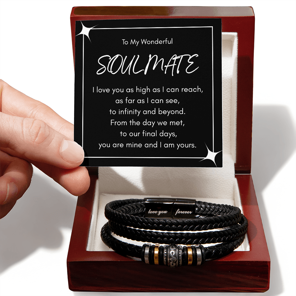 To My Wonderful Soulmate - Infinity Love Men's Bracelet