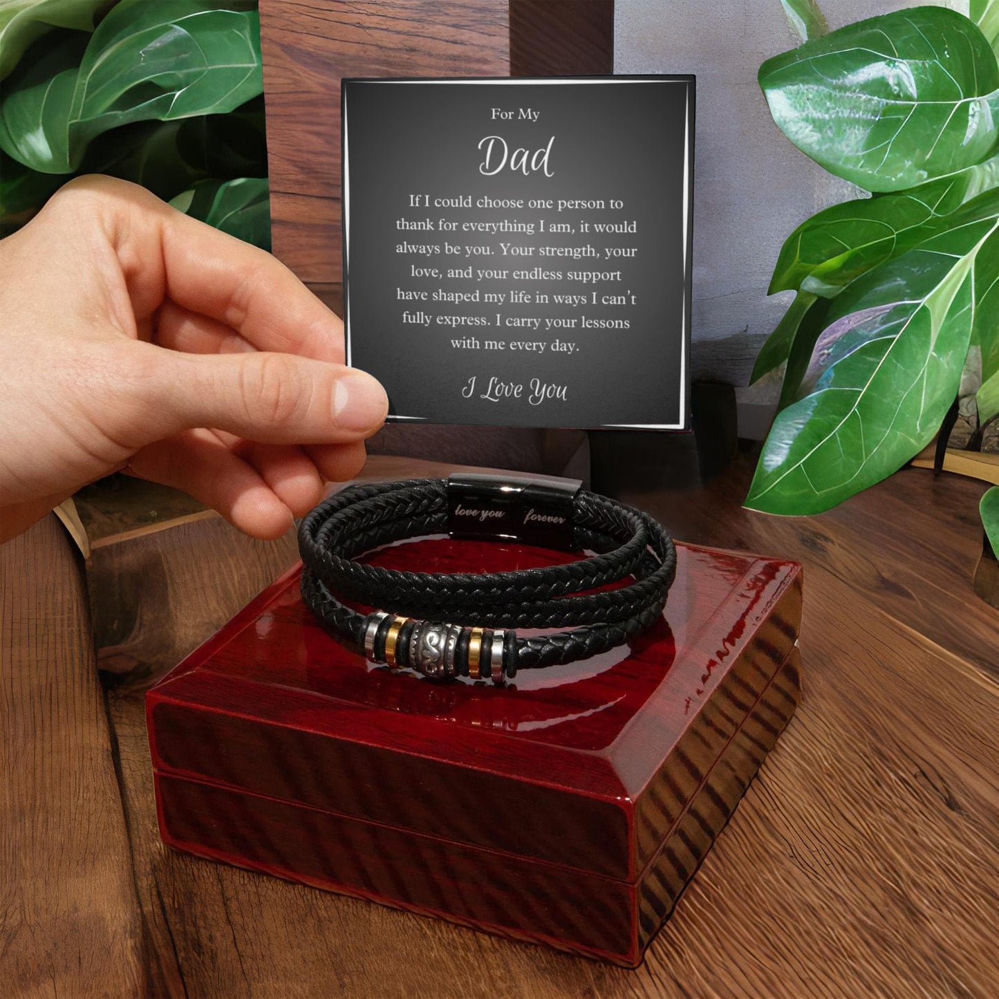 To My Dad – Love You Forever Bracelet, Meaningful Gift from Son or Daughter