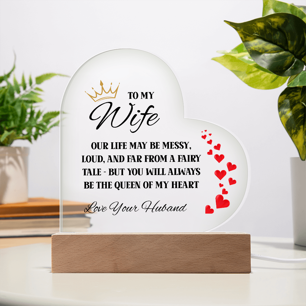 To My Wife – Queen of My Heart Acrylic Plaque