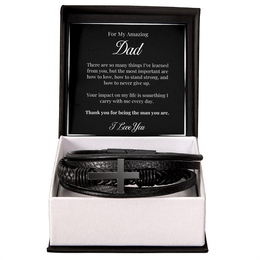 Amazing Dad Cross Bracelet – Meaningful Gift for Dad from Son or Daughter