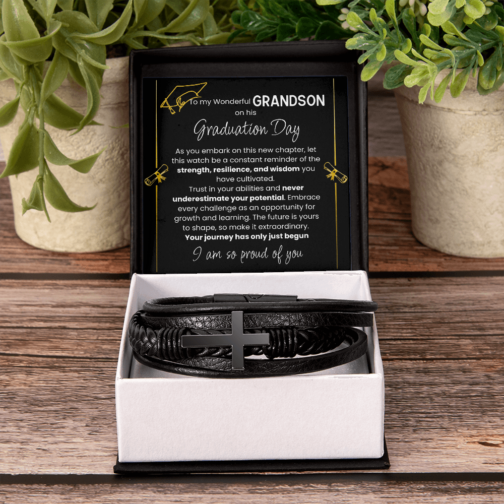 Inspire His Next Chapter: A Grandson's Graduation Message Bracelet and Keepsake Card