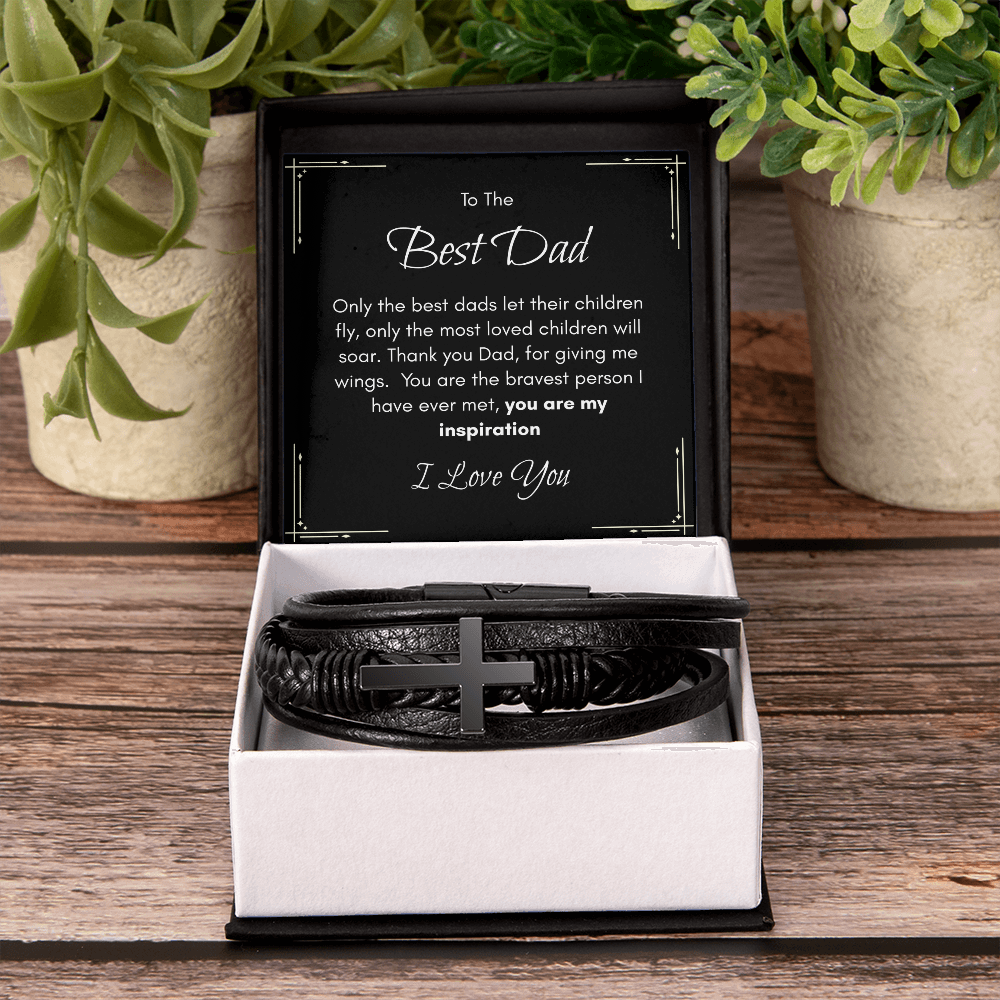 To the Best Dad Cross Bracelet