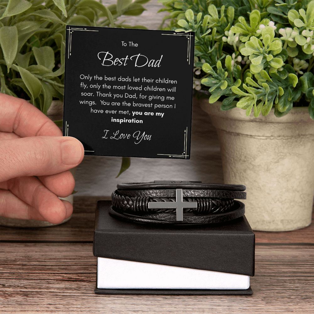 To the Best Dad Cross Bracelet
