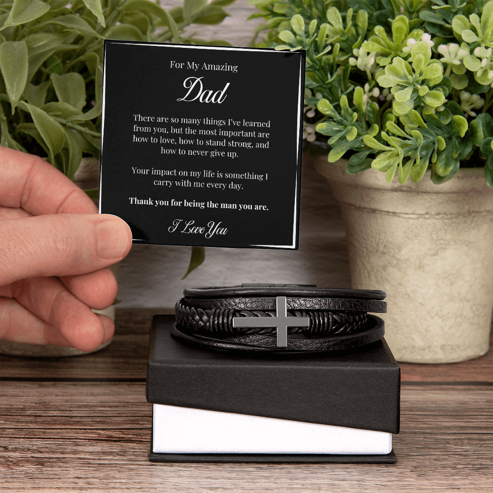 Amazing Dad Cross Bracelet – Meaningful Gift for Dad from Son or Daughter