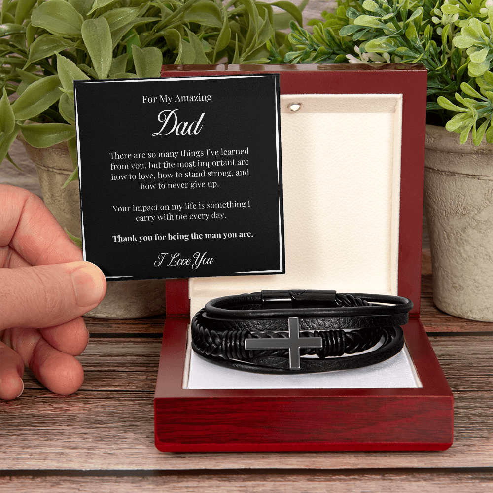 Amazing Dad Cross Bracelet – Meaningful Gift for Dad from Son or Daughter