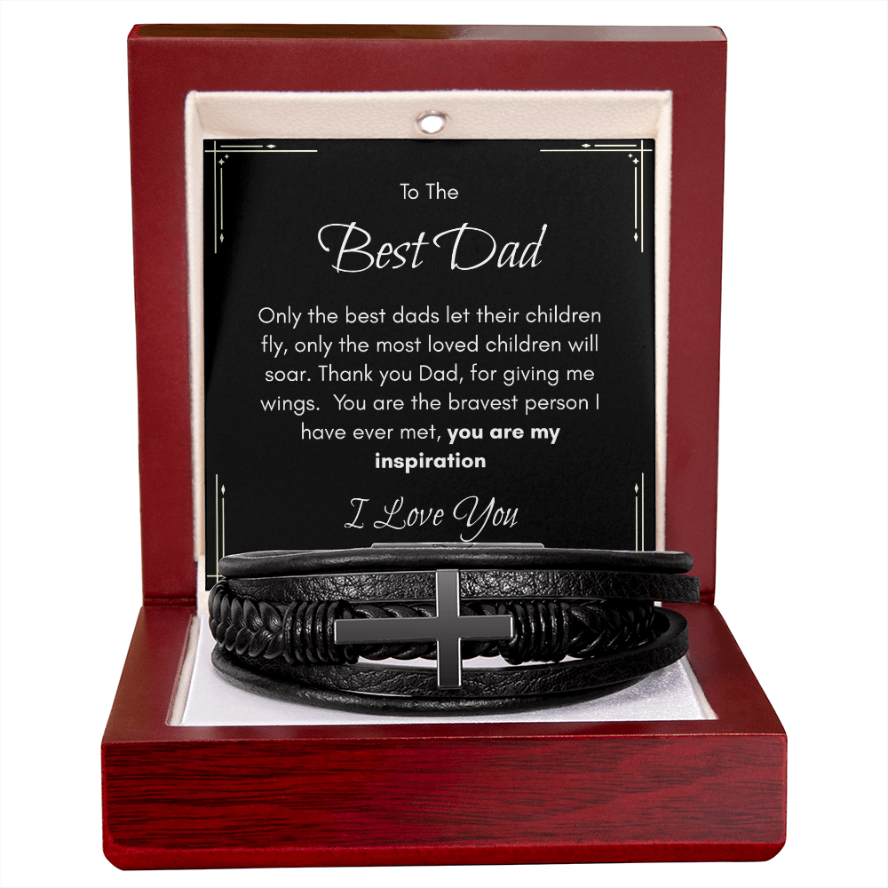 To the Best Dad Cross Bracelet