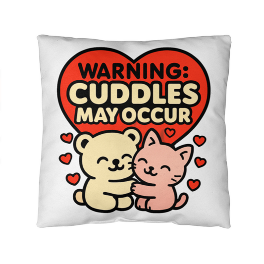 Warning!  Cuddles May Occur Pillow