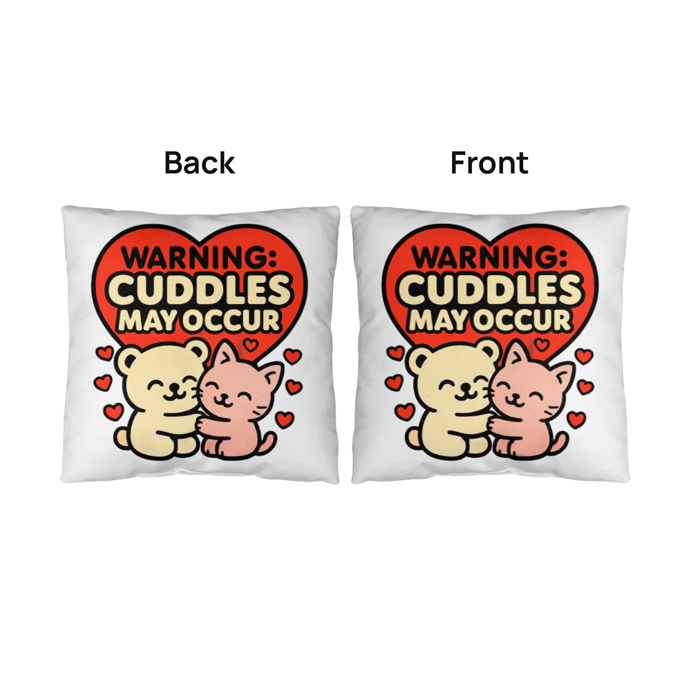 Warning!  Cuddles May Occur Pillow