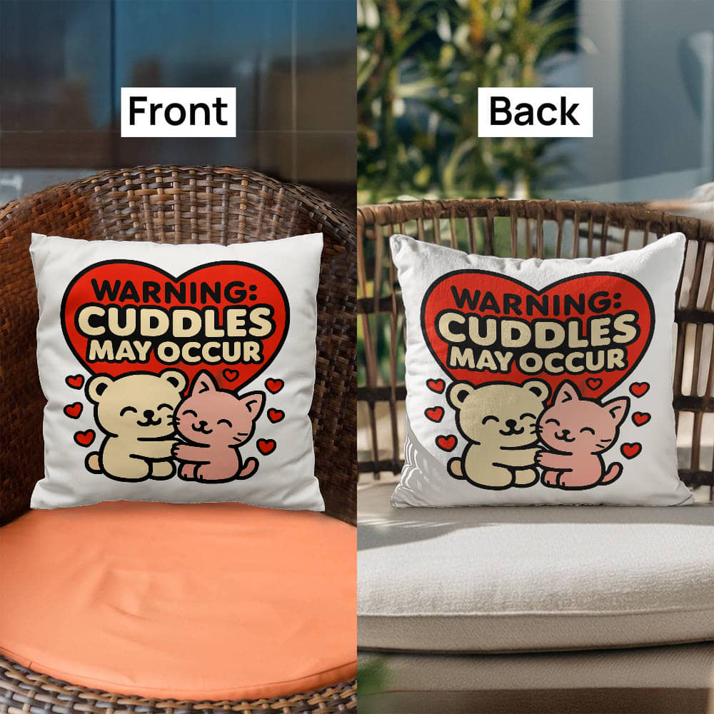 Warning!  Cuddles May Occur Pillow