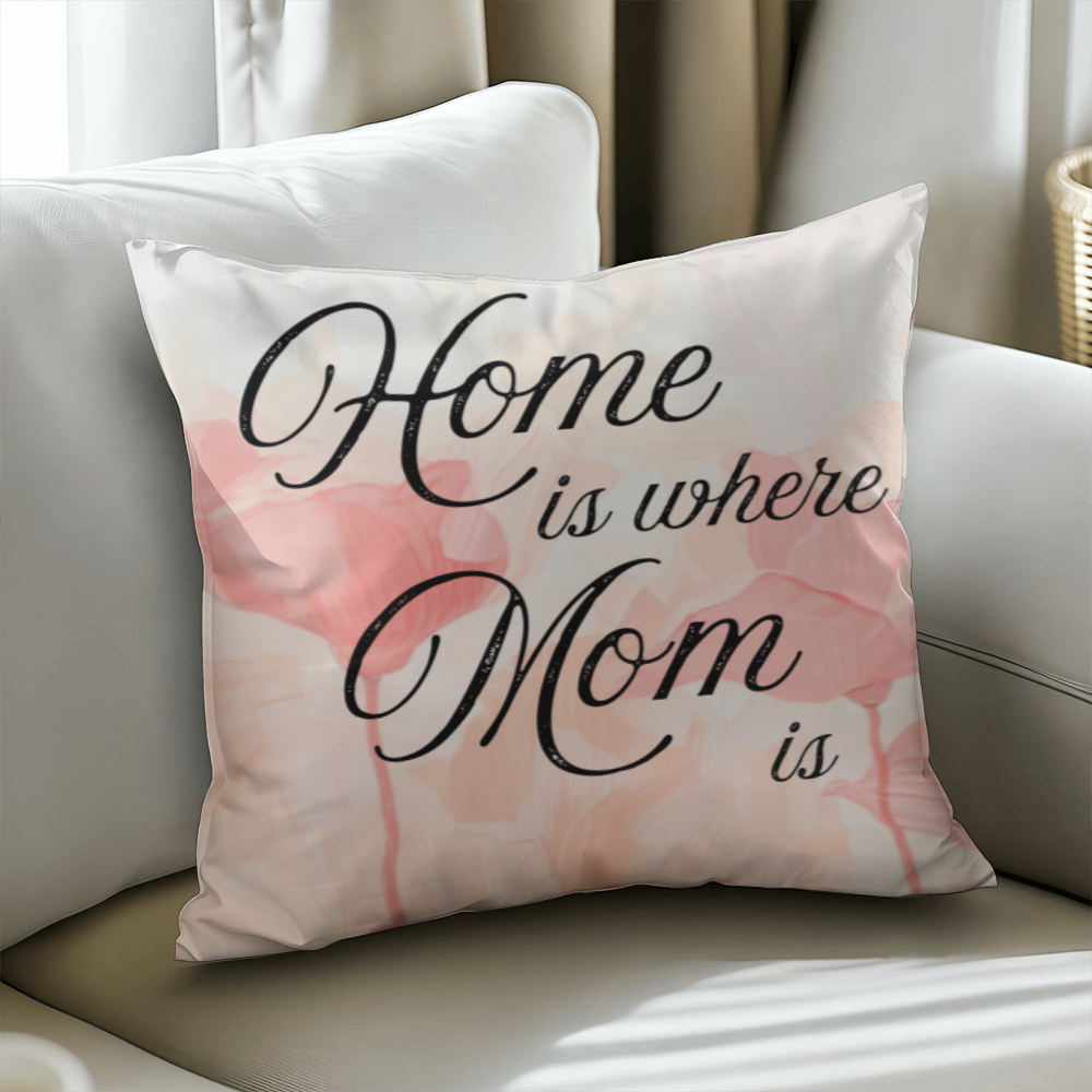 Home Is Where Mom Is – Soft Heartfelt Pillow Cover with Insert