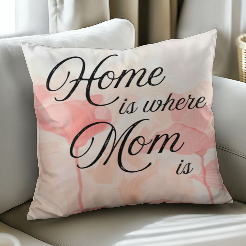 Home Is Where Mom Is – Soft Heartfelt Pillow Cover with Insert