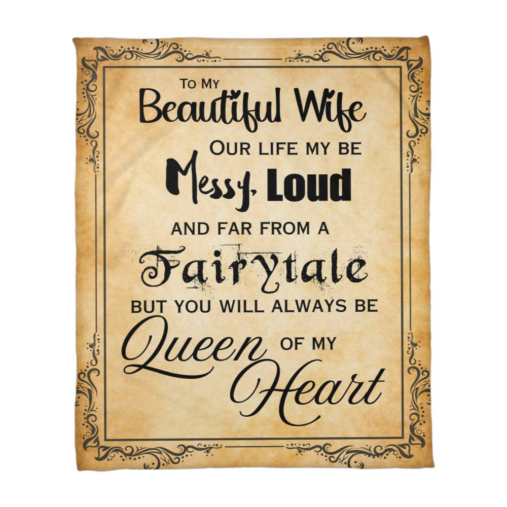 To My Beautiful Wife — “Queen of My Heart” Cozy Love Blanket