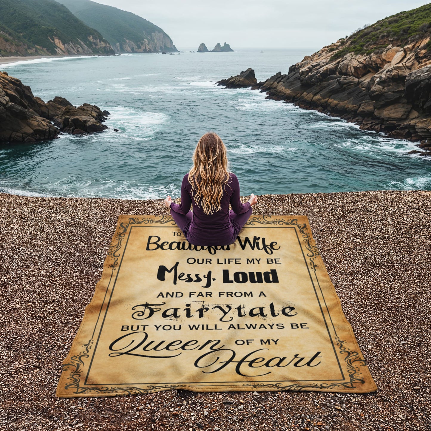 To My Beautiful Wife — “Queen of My Heart” Cozy Love Blanket