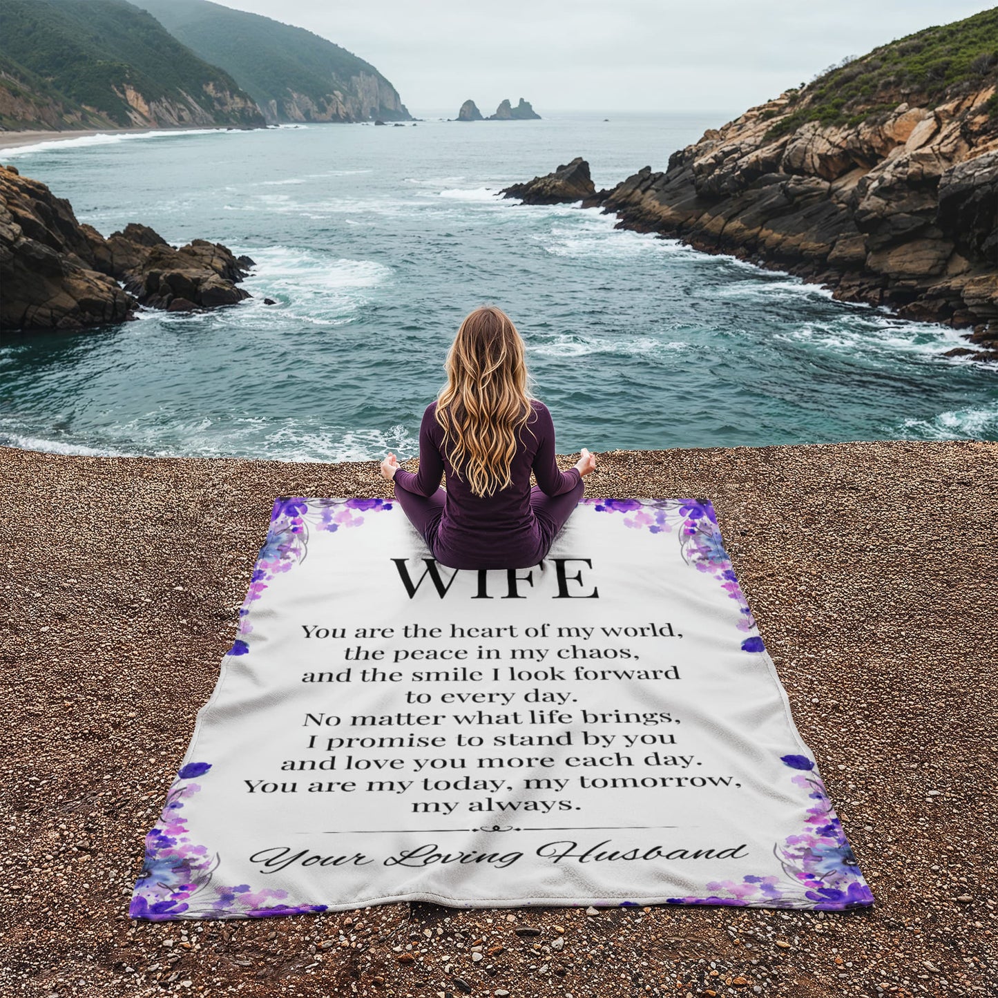 To My Wife – You Are My Heart, My Peace, My Forever, Cozy Gift Blanket from Husband