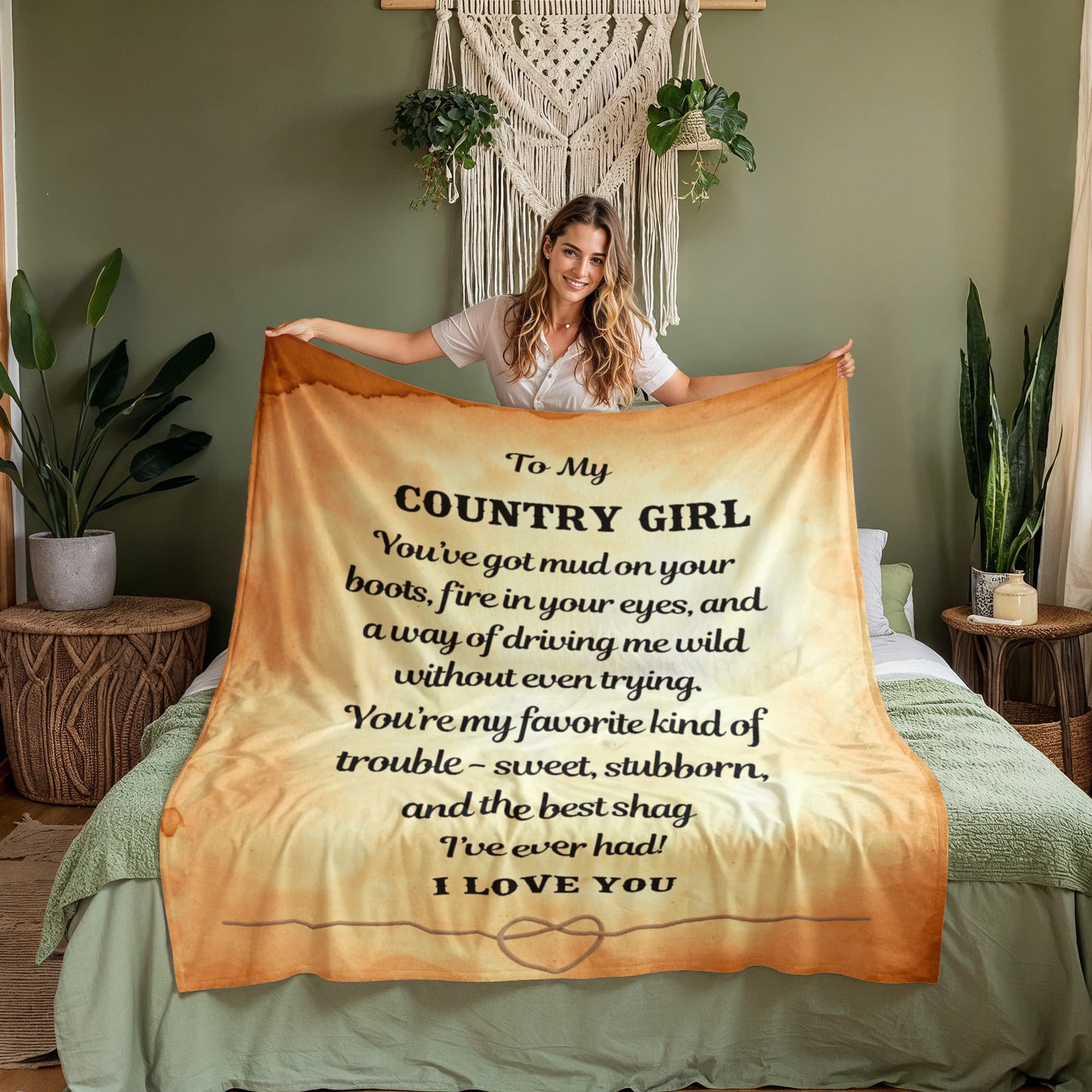 To My Country Girl - The Wild Heart Fleece Blanket