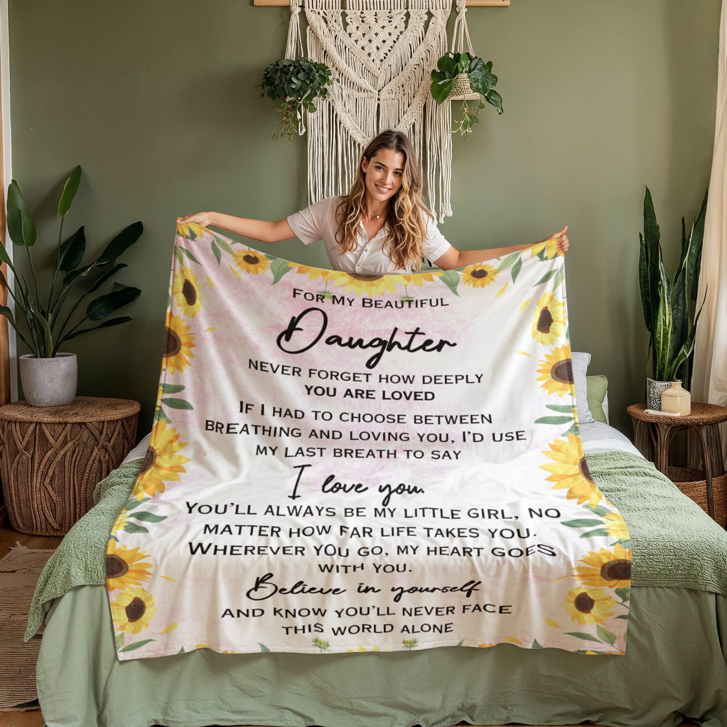 To My Beautiful Daughter - Heartfelt Love Blanket